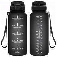 Shakery i bidony sportowe - Butelka Na Wodę Napój 1,5L Bpa Free 1500Ml Miarka Motywacyjna Duża Czarna - miniaturka - grafika 1