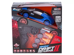 Samochód Do Driftu, Auto RC Drift 1:24 2,4 GHz 4WD CZARNO-NIEBIESKIE BUGATTI - Zabawki zdalnie sterowane - miniaturka - grafika 2