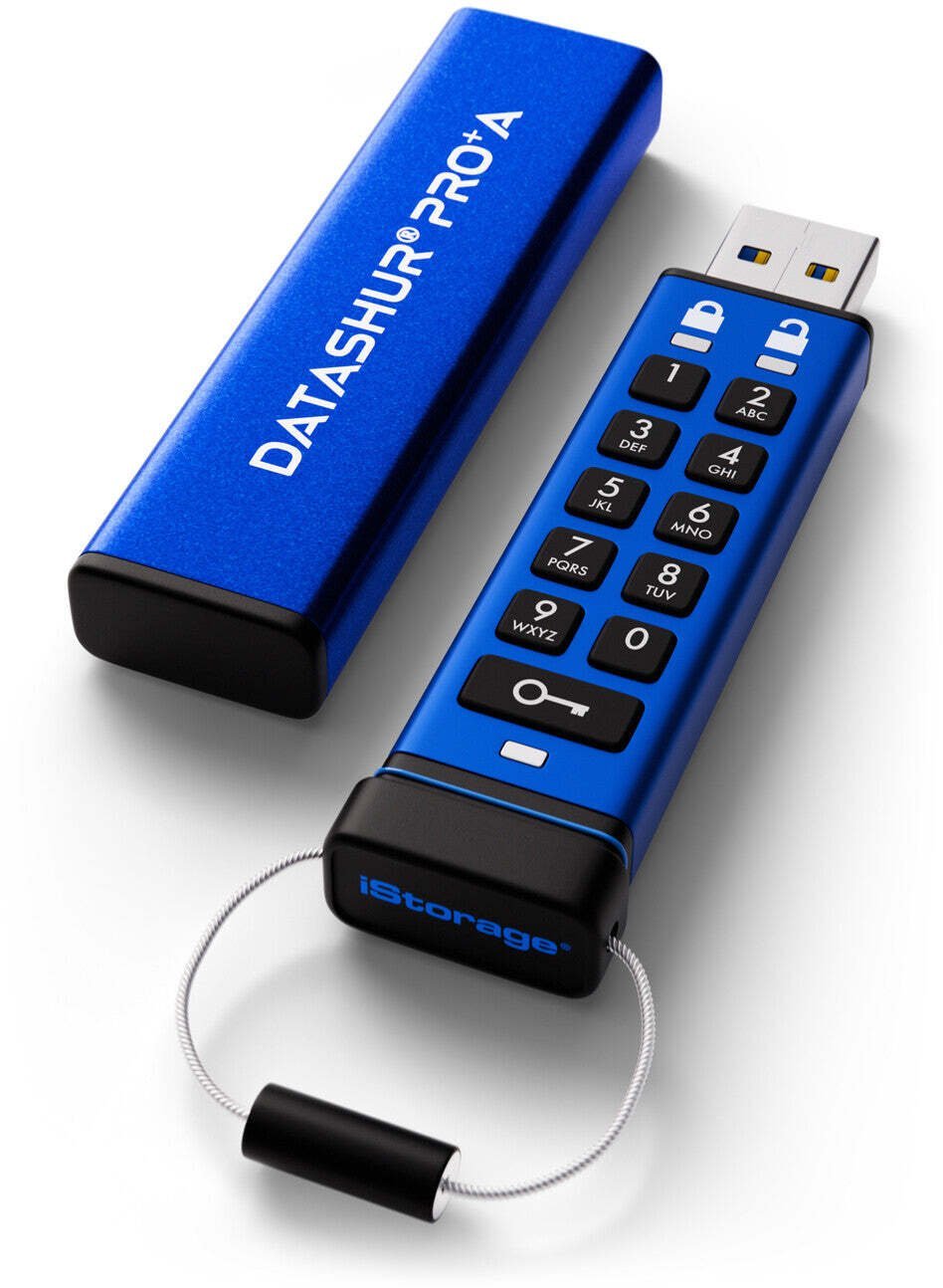 iStorage DatAshur PRO+A 64GB USB Niebieski IS-FL-DA3A-256-64