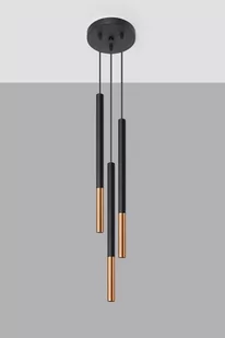 Sollux Lighting Lampa wisząca MOZAICA 3P czarny/miedź - Lampy sufitowe - miniaturka - grafika 1
