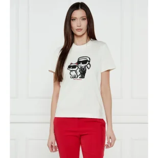 Karl Lagerfeld T-shirt IKON SKETCH DUO Regular Fit - Koszulki i topy damskie - miniaturka - grafika 1