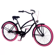 Rowery - Rower miejski damski La Donna Rose Black 3B rama 19,5" koło 26" hamulec v-brake - miniaturka - grafika 1