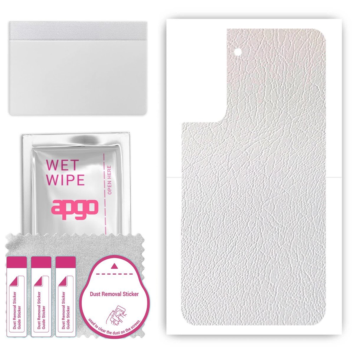 Folia naklejka skórka strukturalna na TYŁ do Samsung Galaxy S21 FE 5G - Skóra Biała - apgo SKINS