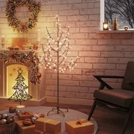Choinki - vidaXL Drzewko wiśniowe, 84 ciepłe białe LED, 120 cm - miniaturka - grafika 1