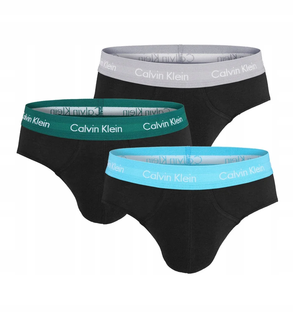 Calvin Klein Majtki Slipy czarny 3-PACK 3 sztuki Rozmiar S