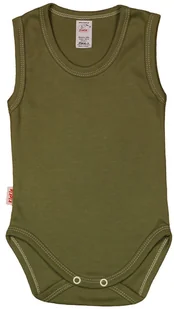 BODY ramiączko RAMKA bez rękawa KHAKI Oliwka r 68 KLEKLE - Body dla niemowląt - miniaturka - grafika 1