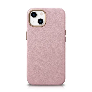 iCarer Litchi Premium Leather Case skórzane etui iPhone 14 magnetyczne z MagSafe różowy (WMI14220709-PK) - Etui i futerały do telefonów - miniaturka - grafika 1