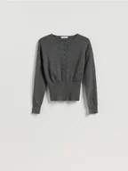 Swetry damskie - Reserved - Kardigan z domieszką wełny - szary - miniaturka - grafika 1