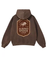 Bluzy męskie - Bluza Albino Spider Cider Oversize Sprana Retro Mroczna Alt Brązowy XXL - miniaturka - grafika 1