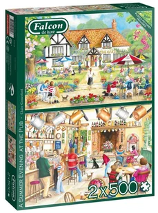 Jumbo Puzzle 2x500 Falcon Letni wieczór w pubie G3 - Puzzle - miniaturka - grafika 1