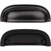 Zawiasy, okucia i inne akcesoria - Dekoracyjne klamki do drzwi w stylu vintage, odpowiednie do szuflad meblowych, uchwyty w kształcie muszli (zestaw 10 sztuk, czarne) - miniaturka - grafika 1