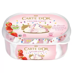Carte D'Or Celebration Les Desserts Lody truskawkowe i lody o smaku pianki cukrowej 850 ml - Lody i desery lodowe - miniaturka - grafika 1