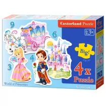 Castorland Puzzle konturowe 3-4-6-9 el.World of Princesses 4 w 1 - Puzzle - miniaturka - grafika 1
