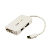 Adaptery i przejściówki - StarTech MDP2VGDVHDW adapter kablowy 0,15 m Mini DisplayPort DVI-D + VGA (D-Sub) + HDMI Biały - miniaturka - grafika 1