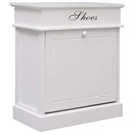 Szafki na buty - vidaXL Szafka na buty, biała, 50 x 28 x 58 cm, drewno paulownia - miniaturka - grafika 1
