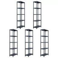 Szafy i regały magazynowe - Regały magazynowe, 5 szt., czarne, 125 kg, 60x30x180 cm - miniaturka - grafika 1