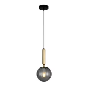 Italux Loftowa LAMPA wisząca RAVENA szklana OPRAWA zwis kula ball mosiądz przydymiona PND-2324-1 BRO+SG - Lampy sufitowe - miniaturka - grafika 1