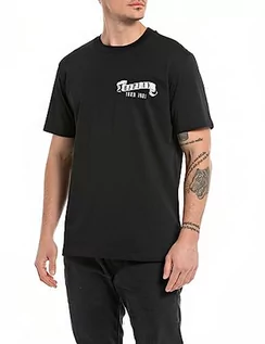 Koszulki męskie - Replay koszulka męska regular fit, 098 BLACK, M - grafika 1