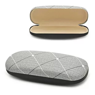 Twarde etui na okulary szare w romby ET-110C - Akcesoria do okularów - miniaturka - grafika 1