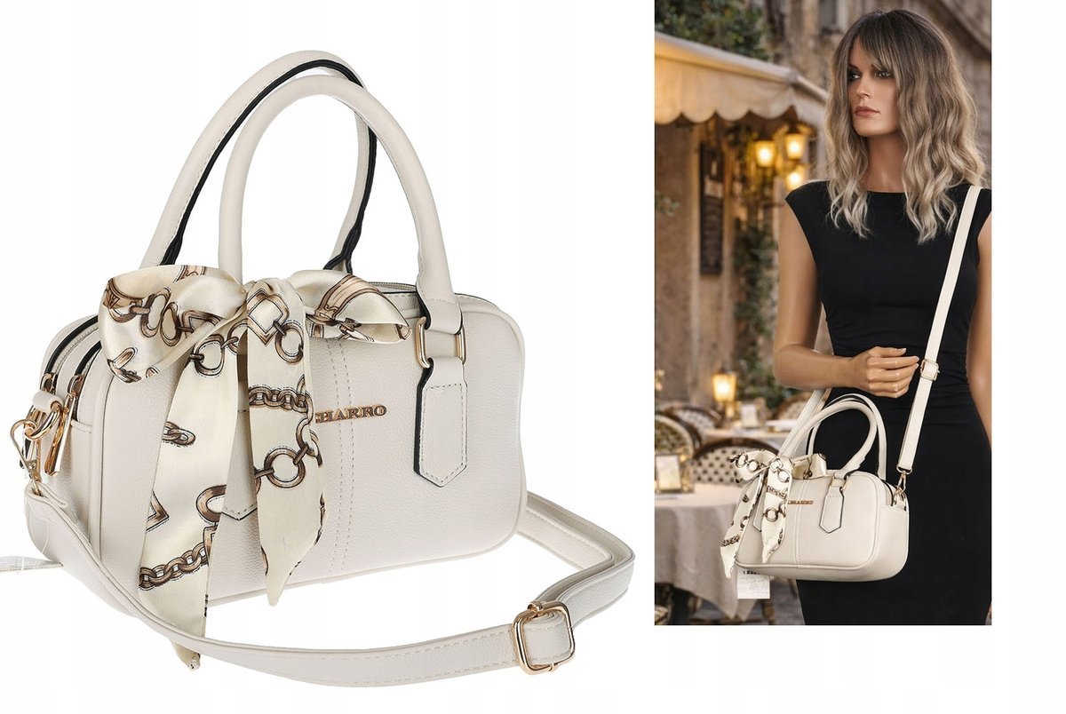 Torebka damska CHARRO pojemna Listonoszka kuferek CH662179 Beżowa