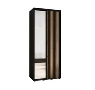 Szafy - Szafa przesuwna Garderoba SAPPORO 2 110 gł. 45 czarny/czarny - miniaturka - grafika 1