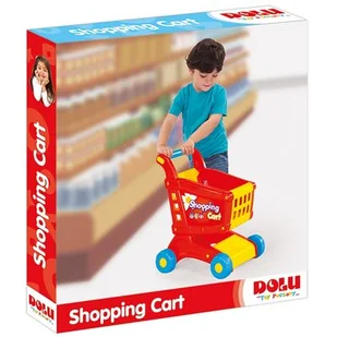 Dolu, Wózek Zakupowy Plastikowy, Czerwono-żółty - Zabawy w naśladowanie dorosłych - miniaturka - grafika 1