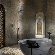 Zestawy prysznicowe - Axor Starck Zestaw prysznicowy natynkowy termostatyczny z deszczownicą czarny mat 12672670 - miniaturka - grafika 1