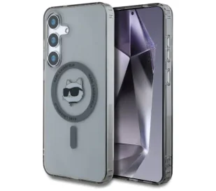 Karl Lagerfeld Button Choupette Head Printed Logo MagSafe do Samsung Galaxy S25 Plus Czarny - Etui i futerały do telefonów - miniaturka - grafika 1