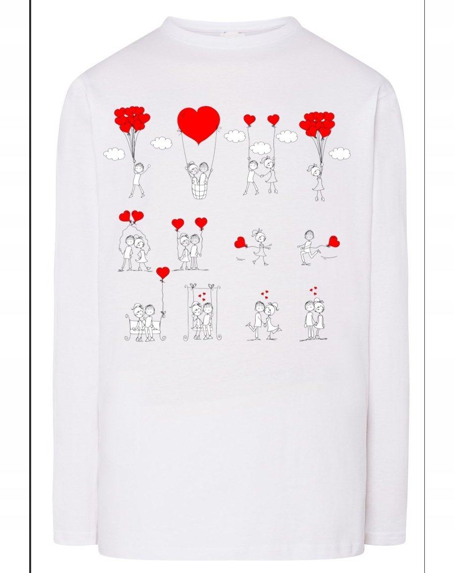 Walentynki Longsleeve męski nadruk Love Story S