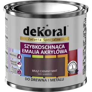 Wodorozcieńczalna emalia akrylowa Akrylux brąz ciemny Mat 0,5 l - Emalie - miniaturka - grafika 1