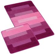 Dywaniki łazienkowe - Bellatex Komplet dywaników łazienkowych bez wycięcia Bany Prostokąty różowy, 60 x 100 cm, 60 x 50 cm - miniaturka - grafika 1
