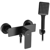 Baterie wannowe i prysznicowe - Rea Bateria prysznicowa ze słuchawką REA URBAN czarna - miniaturka - grafika 1