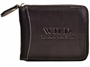 Czarny SKÓRZANY Portfel Męski Zasuwany na SUWAK Poziomy Młodzieżowy WILD ! - Portfele Czarny SKÓRZANY Portfel Męski Zasuwany na SUWAK Poziomy Młodzieżowy WILD ! - Portfele - miniaturka - grafika 1