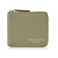 Portfele - Portfel damski skórzany mały zielony w orientacji poziomej z RFID Paolo Peruzzi KV-04-GR - miniaturka - grafika 1
