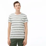 Koszulki męskie - Lacoste Męski T-shirt w paski z okrągłym dekoltem - miniaturka - grafika 1