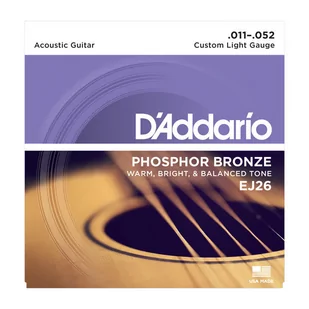 DAddario EJ26 - do gitary akustycznejnej, 11-52 - Struny gitarowe  - miniaturka - grafika 1