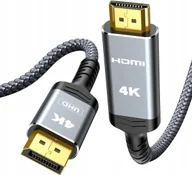 Kable komputerowe i do monitorów - Highwings KABEL DisplayPort NA HDMI 4K W OPLOCIE 1.8M - miniaturka - grafika 1