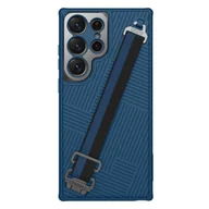 Etui i futerały do telefonów - Nillkin Strap Case etui do Samsung Galaxy S23 Ultra pancerny pokrowiec z paskiem na rękę niebieskie - miniaturka - grafika 1