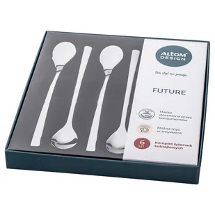 Komplet 6 Łyżeczek Koktajlowych Pudełko Flok - Zestawy sztućców - miniaturka - grafika 5