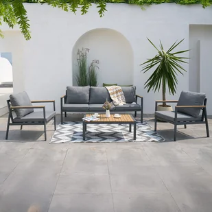 Zestaw mebli ogrodowych EDISON CAFFE Dark Grey - Focus Garden - Meble ogrodowe - miniaturka - grafika 1