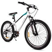 Rowery - Rower młodzieżowy SUN BABY Verdant Juniper 24 cale dla chłopca Srebrny - miniaturka - grafika 1