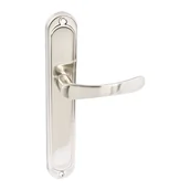 Klamki - Klamka do drzwi wewnętrznych z długim szyldem Nova Nikiel Domino - miniaturka - grafika 1