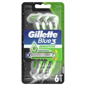 Maszynki do golenia i wkłady - Gillette Blue3 Sensitive Jednorazowa maszynka 6szt - miniaturka - grafika 1