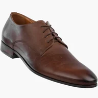Półbuty męskie - Półbuty Wizytowe Męskie Skórzane Buty Eleganckie Brązowe Domeno Brązowy 42 - miniaturka - grafika 1