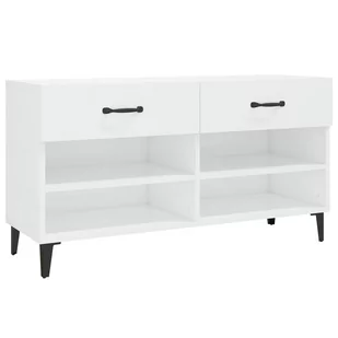 Szafka na buty, wysoki połysk, biała, 102x35x55 cm - Szafki na buty - miniaturka - grafika 3