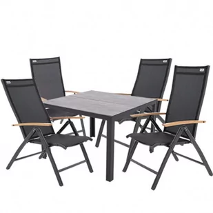 BERGAMO EXPERT WOOD - aluminiowy zestaw sof 4+1 - Meble ogrodowe - miniaturka - grafika 1