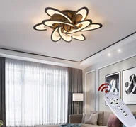 Oprawy, klosze i abażury - Lampa sufitowa LED Eurotondisplay 2127Black-9 Ø 86 cm 81 W z pilotem Regulacja barwy/jasności światła Akrylowy klosz Metalowa rama lakierowana na czarno - miniaturka - grafika 1
