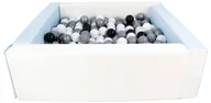 Suche baseny - Kwadratowy suchy basen z ekoskóry z 300 piłeczkami (biały, niebieski (pastel)/czarny, biały, szary, srebrny) - miniaturka - grafika 1
