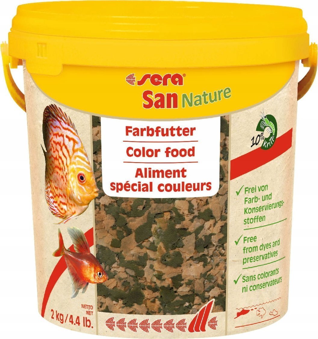 Sera San Nature 10 l - pokarm wybarwiający premium