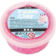 Dekoratorstwo - Creativ Company A S Masa Foam Clay, brokatowa, różowy neonowy, 35 g - miniaturka - grafika 1